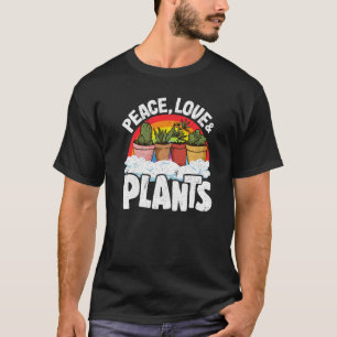 T-shirt Paix Amour & Plantes Rétro Arc-en-ciel Paysagiste