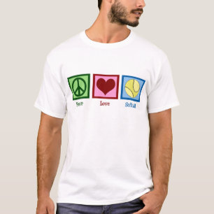T-shirt Paix Amour Softball