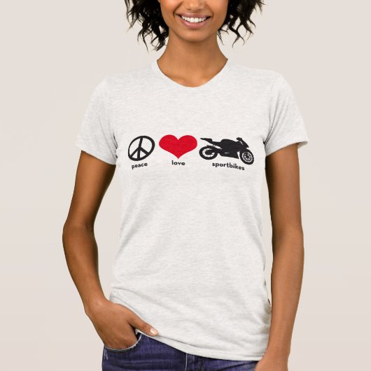 T-shirt Paix • Amour • Sportbikes (Devant)