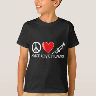 T-shirt Paix, amour, trompette