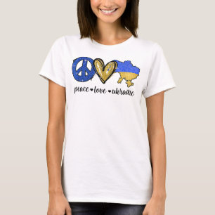T-shirt Paix, Amour, Ukraine drapeau ukrainien Je me tiens