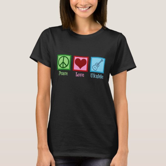 T-shirt Paix Amour Ukulele (Devant)