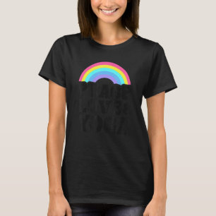 T-shirt Paix Amour & Yoga Arc-en-Ciel Rétro Hippie Yoga