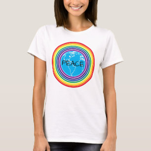 T-shirt Paix autour du monde Arc-en-ciel personnalisé