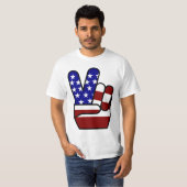 T-shirt Paix - blanc et bleu rouges (Devant entier)