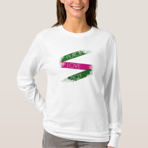 T-shirt Paix de Noël, amour, pièce en t de flocons de
