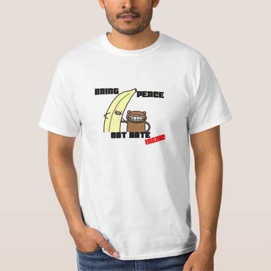T-shirt Paix de singe de banane (Devant)