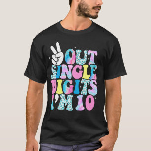 T-shirt Paix dehors chiffres simples j'ai 10 ans 10ème nai