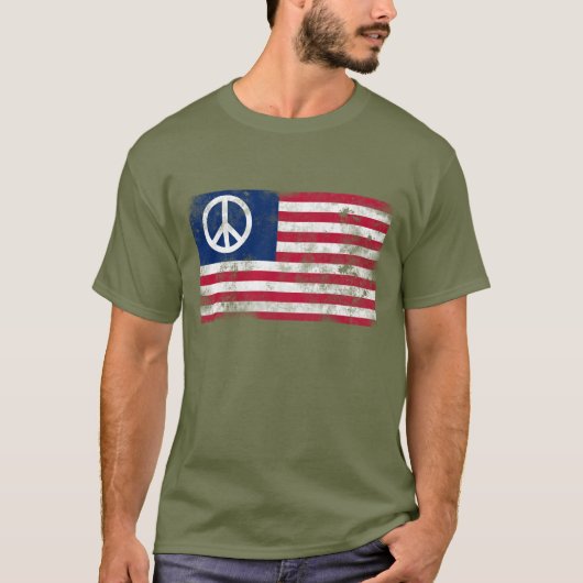 T-shirt Paix du drapeau américain (Devant)