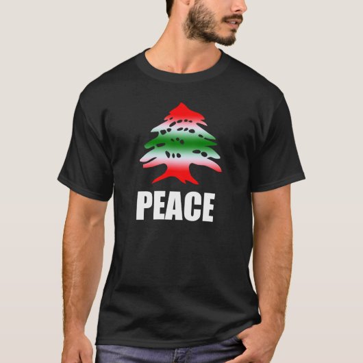 T-shirt Paix du Liban - couleurs et symbole de drapeau (Devant)