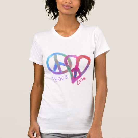 T-shirt Paix et Amour Art Abstrait original à porter (Devant)