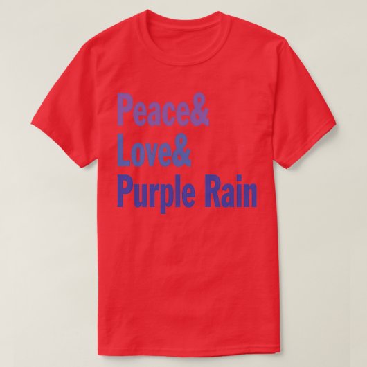 T-shirt Paix et amour et pluie violette (Design devant)