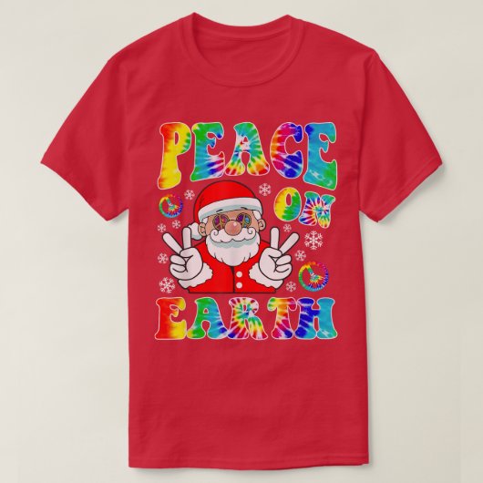 T-shirt Paix hippie sur Terre Boho Noël Père Noël (Design devant)