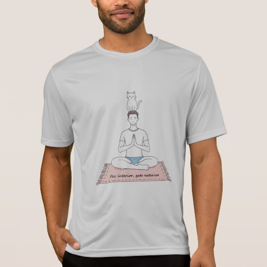 T-shirt Paix Intérieure, Chat Extérieur (Devant)