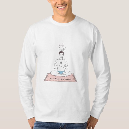 T-shirt Paix Intérieure, Chat Extérieur (Devant)