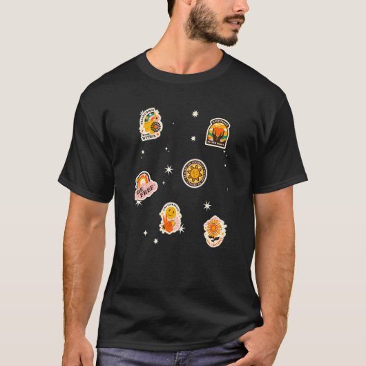 T-shirt Paix Paix Patch Pour Hommes Et Femmes (Devant)