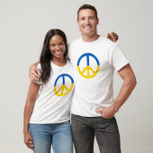 T-shirt Paix pour l'Ukraine Couleurs du drapeau bleu jaune (Unisexe)
