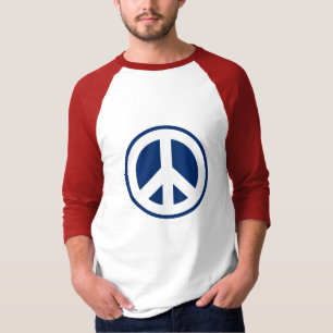 T-shirt Paix rouge, blanche et bleue