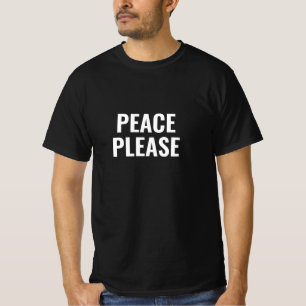 T-shirt Paix s'il vous plaît noir blanc texte minimaliste 