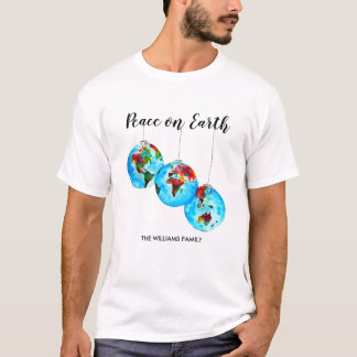 T-shirt Paix sur Terre Aquarelle Espoir Environnement Mond