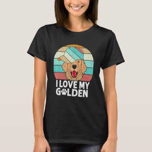 T-shirt Paix Sur Terre Golden Retriever J'Aime Mon Golden