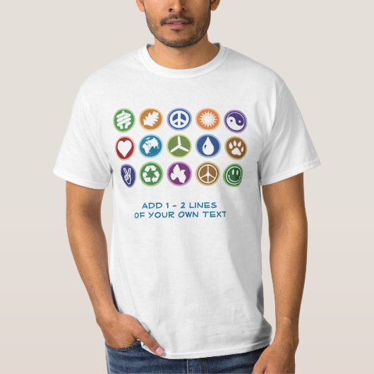 T-shirt Paix/symboles d'Eco (Devant)
