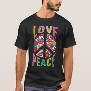 T-shirt Paix Tie Teinture Doigt Liberté Hippie Fleur Ch