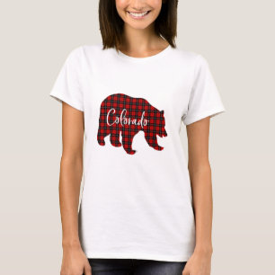 T-shirt Pajama de Correspondance d'Ours du Colorado Plaid