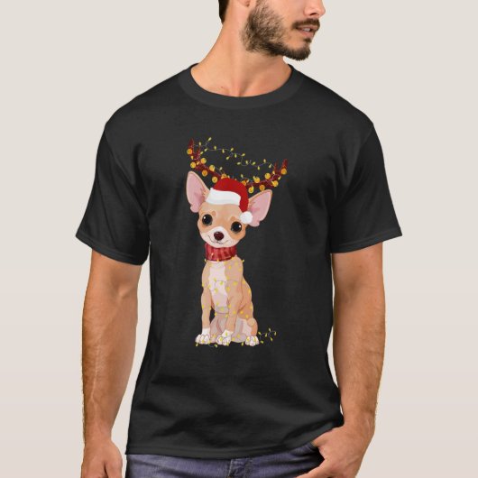 T-shirt Pajama de Noël Chihuahua Arbre Noël Chien Papa Mam (Devant)