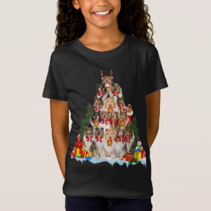 T-Shirt Pajama de Noël Collie de Noël Cadeaux d'arbre Chie