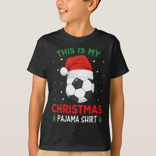 T-shirt Pajama de Noël de football Santa Hat (Devant)