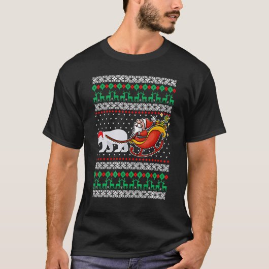 T-shirt Pajama de Noël de l'Ours Reindeer Père Noël (Devant)
