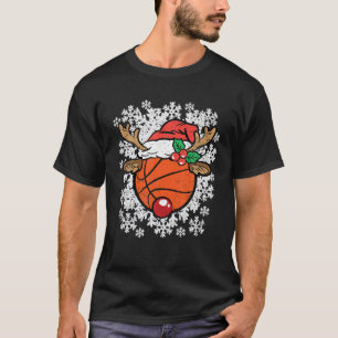 T-shirt Pajama de Noël des rennes de basket-ball X mas Spo