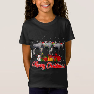 T-Shirt Pajama de Noël d'orignal Funny Feux de Noël Animau