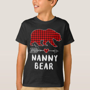 T-shirt Pajama de Noël Famille Flèche Nounou Ours Rouge Pl