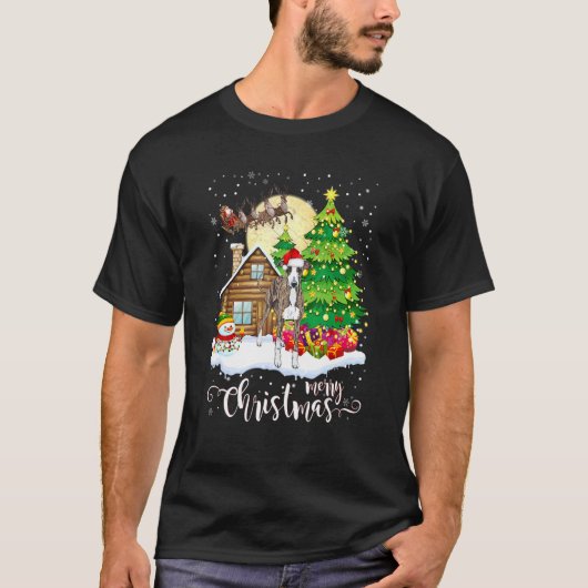 T-shirt Pajama de Noël Italien Greyhound Tree Xmas Chien D (Devant)