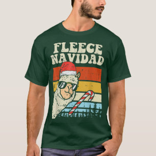 T-shirt Pajama de Noël père Noël Llama Fleece Navidad Alpa
