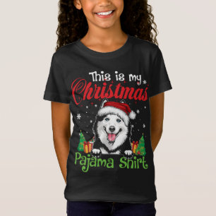 T-Shirt Pajama de Noël Sibérien Husky Funny Dog Lover Xm