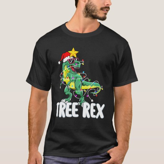 T-shirt Pajama de réveillon de Noël Trex Tree Rex pour B (Devant)