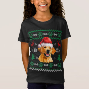 T-Shirt Pajama laide laide de Noël de Santa Hat du Labrado