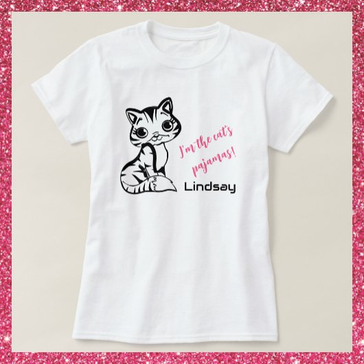 T-shirt Pajamas de chats mignons et roses