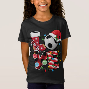 T-Shirt Pajamas de Noël de football Amusants Red Plaid San
