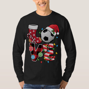 T-shirt Pajamas de Noël de football Amusants Red Plaid San