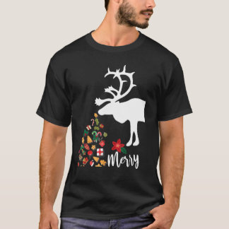 T-shirt Pajamas De Noël De Reindeer Pour Un Match De Famil