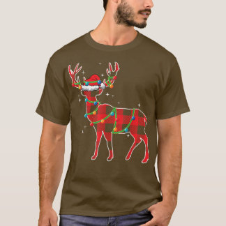 T-shirt Pajamas de Noël des cerfs de buffles rouges jambes