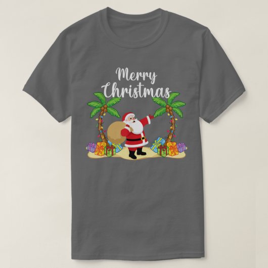 T-shirt Pajamas de Noël Palm Tree Cocotier tropical Chris (Design devant)