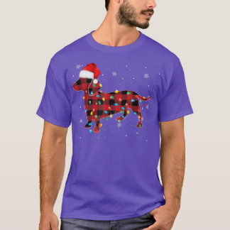 T-shirt Pajamas Red Buffalo Plaid Dachshund Christmas Dog