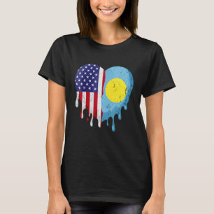 T-shirt Palauan Patriot Américain Cultivé Pays Melting Hea