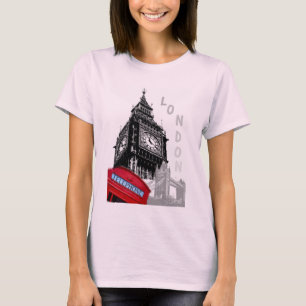 T-shirt Pale rose Big Ben Horloge Tour Londres Téléphone R