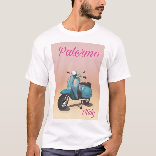 T-shirt Palerme Italie poster scooter (Devant)